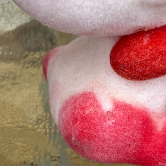 Vintage Blow Mold Flocked Red & White Panda Bear Ornaments Set of 2 - Picture 15 of 15